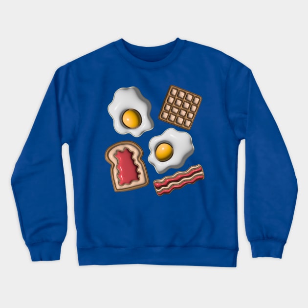 BREAKFAST FRIED EGGS TOAST JAM WAFFLES - UnBlink Studio by Jackie Tahara Crewneck Sweatshirt by UnBlink Studio by Jackie Tahara